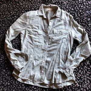 Cloth & Stone button up long sleeves top sage S